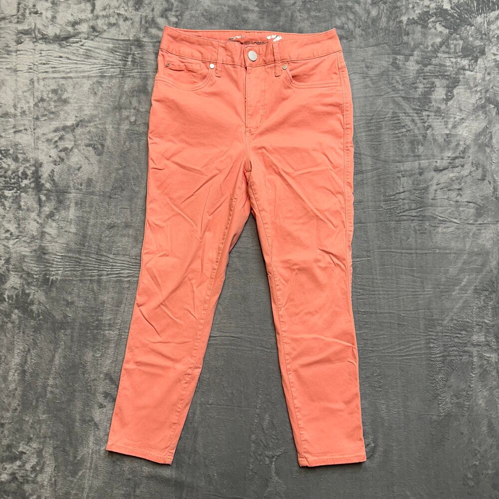 Seven7 Hi Rise Skinny Crop Jeans Women's Size 6 Orange Skin Fit Denim‎